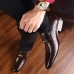 Men Microfiber Leather Crocodile Pattern Slip  On Casual Dress Shoes