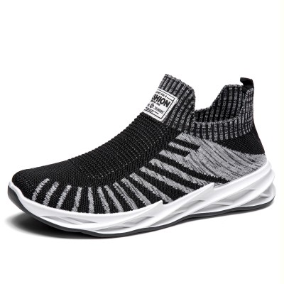 Men Lightweight Breathable Knitted Non Slip Running Sport Shoes