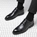 Men Cowhide Leather Oxfords Lace Up Dress Business Shoes