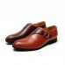 Men Monk Contrast Color Business PU Leather Dress Shoes