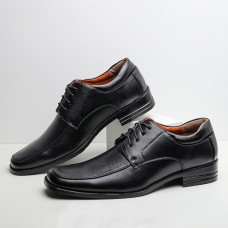 Men Square Head Non Slip Lace  up Business Dress Shoes