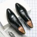 Men Crocodile Embossed Lace Up Derby Business Shoes