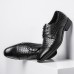 Men Business Brogue Lace Up Formal Point Toes Derby Shoes