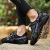 Men Breathable Cloth Fabric Elastic Band Round Toe Non Slip Water Hiking Shoes