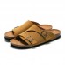 Men Outdoor Beach Casual Slide Sandals PU Leather Slippers