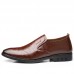 Men British Round Slip  On Business Casual Dress Shoes