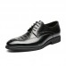 Men Brogue Embossed Oxfords Cowhide Leather Dress Shoes