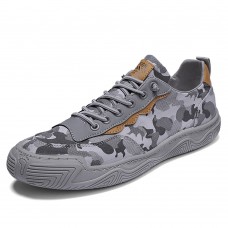 Men Camouflage Canvas Lace  Up Soft Sole Outdoor Sports Casual Shoes