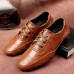 Menico Men Comfortable Breathable Lace  Up Hand Sewn Anti  Slip Plus Size Business Casual Shoes