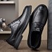 Men Microfiber Leather Soft Sole Non Slip Leisure Business Shoes