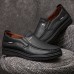 Men Microfiber Leather Breathable Soft Sole Slip  On Business Shoes