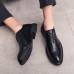 Men Microfiber Leather Plain Wear  resistant Dress Shoes