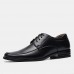 Men Square Head Non Slip Lace  up Business Dress Shoes