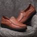 Men Microfiber Leather Breathable Soft Sole Slip  On Business Shoes