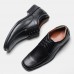 Men Square Head Non Slip Lace  up Business Dress Shoes