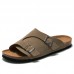 Men Outdoor Beach Casual Slide Sandals PU Leather Slippers