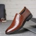 Men British Round Slip  On Business Casual Dress Shoes