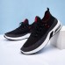 Men Knitted Comfortable Breathable Slip  On Air Cushion Shockproof Running Sneakers