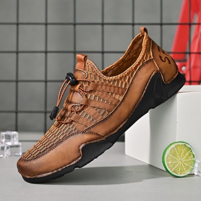 Menico Men Breathable Mesh Non  Slip Outdoor Lace  Up Casual Shoes