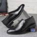 Men British Round Slip  On Business Casual Dress Shoes