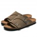 Men Outdoor Beach Casual Slide Sandals PU Leather Slippers