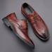 Men Brogue Embossed Lace Up Business Dress Oxfords Shoes