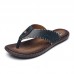 Men’s Leather Flip  Flops Flat Slippers Outdoor Casual Beach Sandals