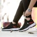 Men Lightweight Lace Up Knitted Fabric Running Walking Sport Shoes