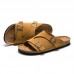 Men Outdoor Beach Casual Slide Sandals PU Leather Slippers