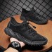 Men Handmade Cowhide Elastic Band Breathable Non Slip Casual Sport Shoes