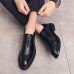 Men Microfiber Leather Plain Wear  resistant Dress Shoes