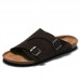 Men Outdoor Beach Casual Slide Sandals PU Leather Slippers