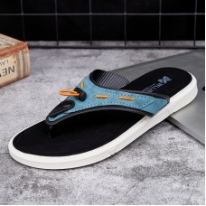 Men Outdoor Beach Slip On Denim Fabric Casual Flip Flop Slippers