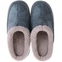 Men Warm Lined Slip On Home Casual Winter Slippers