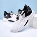 Men Knitted Black and White Contrast Comfortable Breathable Lightweight Sneakers