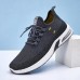 Men Knitted Comfortable Breathable Slip  On Air Cushion Shockproof Running Sneakers