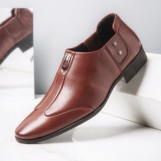 Men Breathable Pointed Head Comfy Slip  On Business Dress Shoes