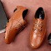 Menico Men Comfortable Breathable Lace  Up Hand Sewn Anti  Slip Plus Size Business Casual Shoes