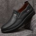 Men Microfiber Leather Breathable Soft Sole Slip  On Business Shoes