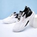 Men Knitted Black and White Contrast Comfortable Breathable Lightweight Sneakers