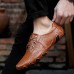 Menico Men Comfortable Breathable Lace  Up Hand Sewn Anti  Slip Plus Size Business Casual Shoes