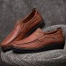 Men Microfiber Leather Breathable Soft Sole Slip  On Business Shoes