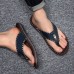 Men’s Leather Flip  Flops Flat Slippers Outdoor Casual Beach Sandals